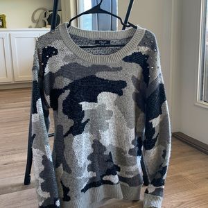 Black/Grey/White camo sweater